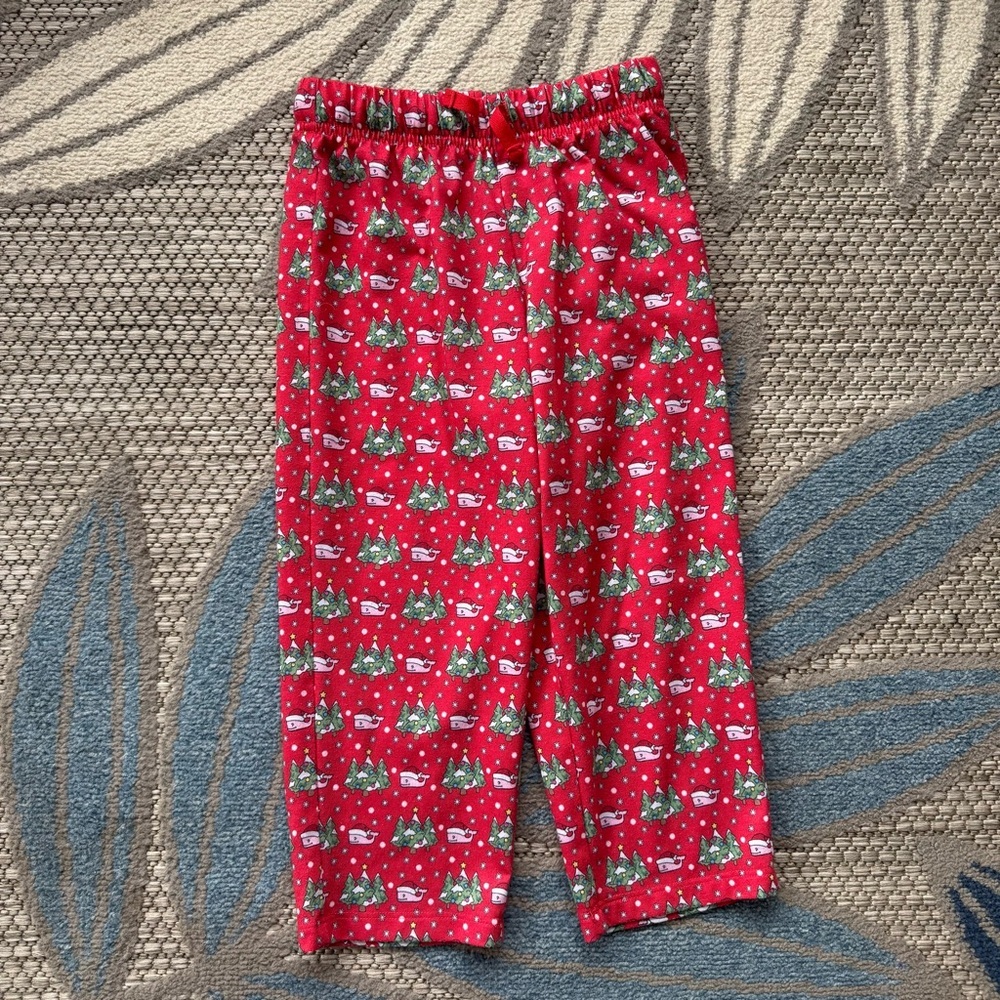 Vineyard Vines Toddler Holiday Christmas Santa Winter Whale Pajama Pants Size 3T